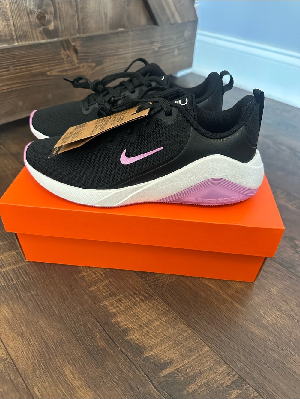 Nike women’s ' Black and Pink Air Zoom Running Shoes